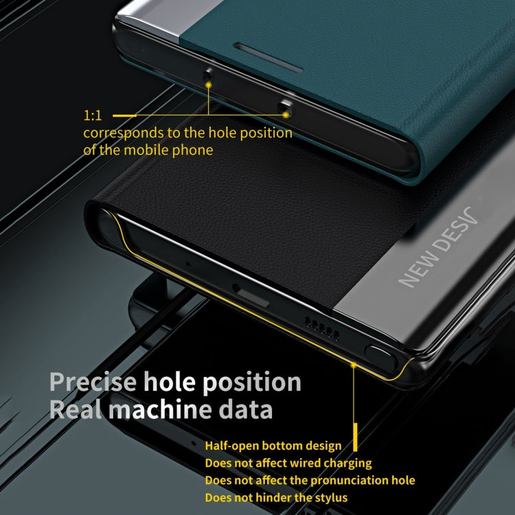 Side Electroplated Adsorption Leather Phone Case, For iPhone 15