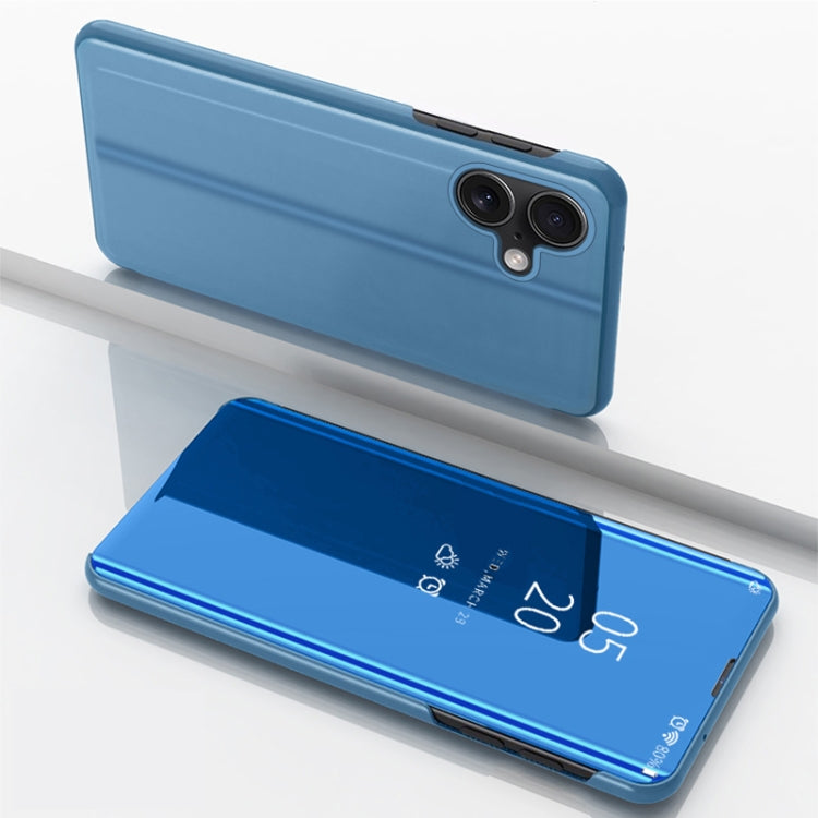 Plated Mirror Horizontal Flip Leather Phone Case with Holder, For iPhone 16 Pro, For iPhone 16 Plus, For iPhone 16, For iPhone 15 Pro Max, For iPhone 15 Pro, For iPhone 15 Plus