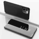 Plated Mirror Horizontal Flip Leather Phone Case with Holder, For iPhone 17e / 16e, For iPhone 17 Pro Max, For iPhone 17 Pro, For iPhone 17, For iPhone Air, For iPhone 16 Pro Max