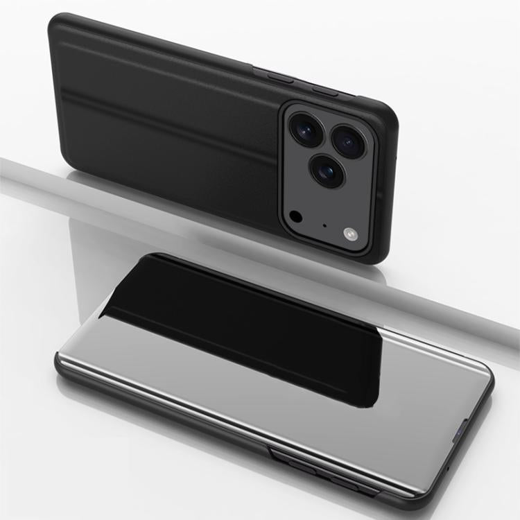Plated Mirror Horizontal Flip Leather Phone Case with Holder, For iPhone 17e / 16e, For iPhone 17 Pro Max, For iPhone 17 Pro, For iPhone 17, For iPhone Air, For iPhone 16 Pro Max