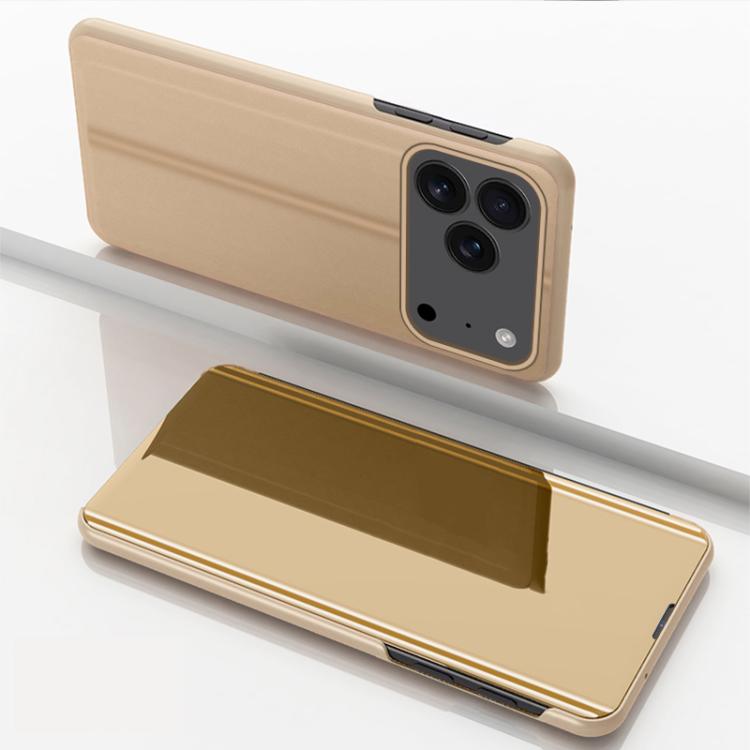 Plated Mirror Horizontal Flip Leather Phone Case with Holder, For iPhone 17e / 16e, For iPhone 17 Pro Max, For iPhone 17 Pro, For iPhone 17, For iPhone Air, For iPhone 16 Pro Max