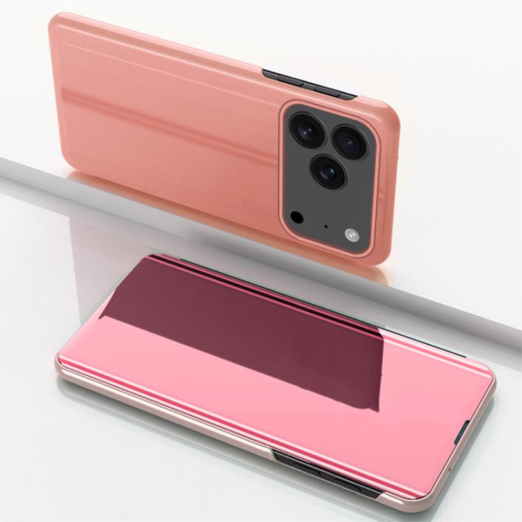 Plated Mirror Horizontal Flip Leather Phone Case with Holder, For iPhone 17e / 16e, For iPhone 17 Pro Max, For iPhone 17 Pro, For iPhone 17, For iPhone Air, For iPhone 16 Pro Max