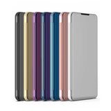 Plated Mirror Horizontal Flip Leather Phone Case with Holder, For iPhone 17e / 16e, For iPhone 17 Pro Max, For iPhone 17 Pro, For iPhone 17, For iPhone Air, For iPhone 16 Pro Max