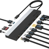 Wavlink UMD08 DisplayPort 12 in 1 Type-C Triple Display Docking Station, UMD08