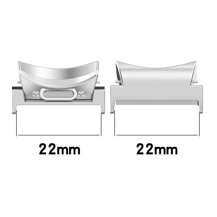 22mm 1 Pair Button Style Curved Metal Watch Band Connector, For Samsung Galaxy Watch6 / 6 Classic, For Samsung Galaxy Watch5 / 5 Pro, For Samsung Galaxy Watch4 / 4 Classic 46mm