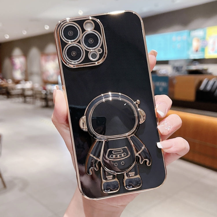Electroplating Astronaut Holder Phone Case, For iPhone 16, For iPhone 15 Pro Max, For iPhone 15 Pro, For iPhone 15 Plus, For iPhone 15