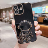 Electroplating Astronaut Holder Phone Case, For iPhone 17e / 16e, For iPhone 17 Pro Max, For iPhone 17 Pro, For iPhone 17, For iPhone Air, For iPhone 16 Pro Max, For iPhone 16 Pro, For iPhone 16 Plus