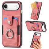 Retro Skin-feel Ring Card Wallet Phone Case, For iPhone 17 Pro Max, For iPhone 17 Pro, For iPhone 17, For iPhone Air, For iPhone 16 Pro Max, For iPhone 16 Pro, For iPhone 16 Plus, For iPhone 16