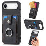 Retro Skin-feel Ring Card Wallet Phone Case, For iPhone 17 Pro Max, For iPhone 17 Pro, For iPhone 17, For iPhone Air, For iPhone 16 Pro Max, For iPhone 16 Pro, For iPhone 16 Plus, For iPhone 16
