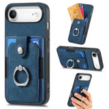 Retro Skin-feel Ring Card Wallet Phone Case, For iPhone 17 Pro Max, For iPhone 17 Pro, For iPhone 17, For iPhone Air, For iPhone 16 Pro Max, For iPhone 16 Pro, For iPhone 16 Plus, For iPhone 16