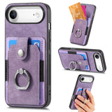 Retro Skin-feel Ring Card Wallet Phone Case, For iPhone 17 Pro Max, For iPhone 17 Pro, For iPhone 17, For iPhone Air, For iPhone 16 Pro Max, For iPhone 16 Pro, For iPhone 16 Plus, For iPhone 16