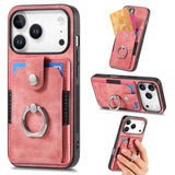 Retro Skin-feel Ring Card Wallet Phone Case, For iPhone 17 Pro Max, For iPhone 17 Pro, For iPhone 17, For iPhone Air, For iPhone 16 Pro Max, For iPhone 16 Pro, For iPhone 16 Plus, For iPhone 16