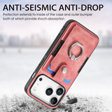 Retro Skin-feel Ring Card Wallet Phone Case, For iPhone 17 Pro Max, For iPhone 17 Pro, For iPhone 17, For iPhone Air, For iPhone 16 Pro Max, For iPhone 16 Pro, For iPhone 16 Plus, For iPhone 16