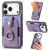 Retro Skin-feel Ring Card Wallet Phone Case, For iPhone 17 Pro Max, For iPhone 17 Pro, For iPhone 17, For iPhone Air, For iPhone 16 Pro Max, For iPhone 16 Pro, For iPhone 16 Plus, For iPhone 16