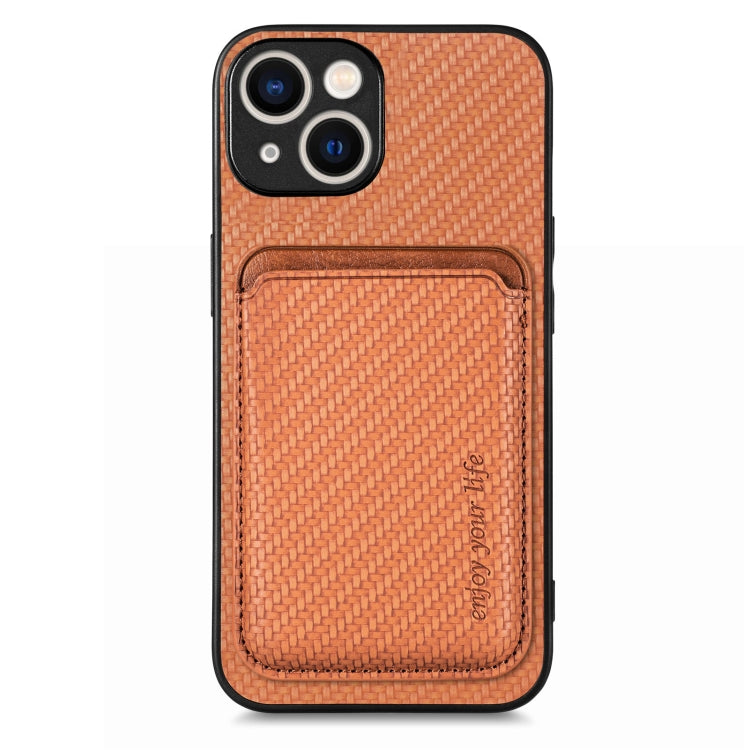Carbon Fiber Leather Card Magsafe Phone Case, For iPhone 15 Pro Max, For iPhone 15 Pro, For iPhone 15 Plus, For iPhone 15
