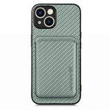 Carbon Fiber Leather Card Magsafe Phone Case, For iPhone 15 Pro Max, For iPhone 15 Pro, For iPhone 15 Plus, For iPhone 15