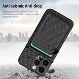 Carbon Fiber Leather Card Magsafe Phone Case, For iPhone 15 Pro Max, For iPhone 15 Pro, For iPhone 15 Plus, For iPhone 15