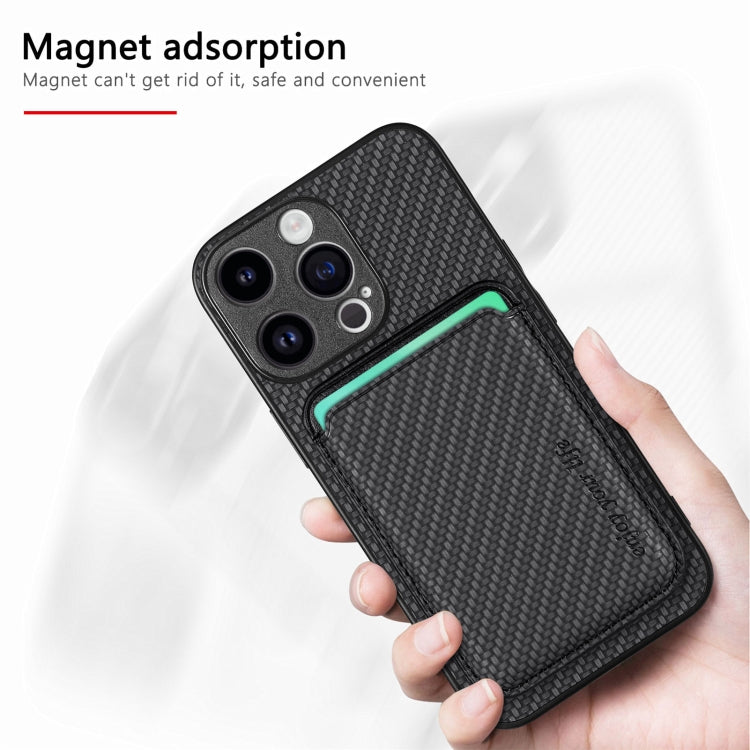 Carbon Fiber Leather Card Magsafe Phone Case, For iPhone 15 Pro Max, For iPhone 15 Pro, For iPhone 15 Plus, For iPhone 15