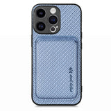 Carbon Fiber Leather Card Magsafe Phone Case, For iPhone 15 Pro Max, For iPhone 15 Pro, For iPhone 15 Plus, For iPhone 15