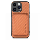 Carbon Fiber Leather Card Magsafe Phone Case, For iPhone 15 Pro Max, For iPhone 15 Pro, For iPhone 15 Plus, For iPhone 15