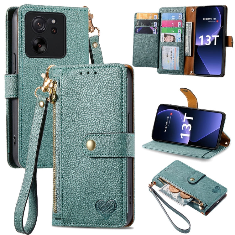 Love Zipper Lanyard Leather Phone Case, For Xiaomi 14 Ultra, For Xiaomi Redmi Note 13 5G, For Xiaomi Redmi Note 13 Pro 5G, For Xiaomi 13T, For Xiaomi 13 Lite, For Redmi 15C 5G / 4G Glodal 171mm