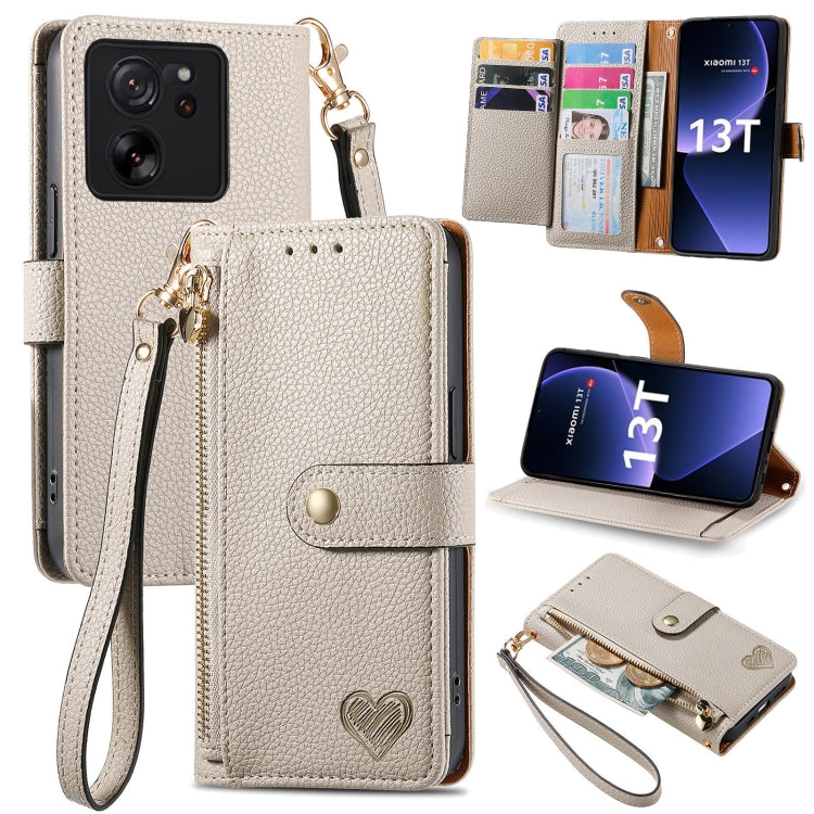 Love Zipper Lanyard Leather Phone Case, For Xiaomi 14 Ultra, For Xiaomi Redmi Note 13 5G, For Xiaomi Redmi Note 13 Pro 5G, For Xiaomi 13T, For Xiaomi 13 Lite, For Redmi 15C 5G / 4G Glodal 171mm