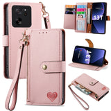 Love Zipper Lanyard Leather Phone Case, For Xiaomi 14 Ultra, For Xiaomi Redmi Note 13 5G, For Xiaomi Redmi Note 13 Pro 5G, For Xiaomi 13T, For Xiaomi 13 Lite, For Redmi 15C 5G / 4G Glodal 171mm