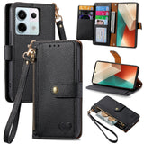 Love Zipper Lanyard Leather Phone Case, For Xiaomi 14 Ultra, For Xiaomi Redmi Note 13 5G, For Xiaomi Redmi Note 13 Pro 5G, For Xiaomi 13T, For Xiaomi 13 Lite, For Redmi 15C 5G / 4G Glodal 171mm