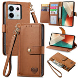 Love Zipper Lanyard Leather Phone Case, For Xiaomi 14 Ultra, For Xiaomi Redmi Note 13 5G, For Xiaomi Redmi Note 13 Pro 5G, For Xiaomi 13T, For Xiaomi 13 Lite, For Redmi 15C 5G / 4G Glodal 171mm