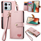 Love Zipper Lanyard Leather Phone Case, For Xiaomi 14 Ultra, For Xiaomi Redmi Note 13 5G, For Xiaomi Redmi Note 13 Pro 5G, For Xiaomi 13T, For Xiaomi 13 Lite, For Redmi 15C 5G / 4G Glodal 171mm
