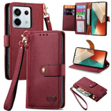Love Zipper Lanyard Leather Phone Case, For Xiaomi 14 Ultra, For Xiaomi Redmi Note 13 5G, For Xiaomi Redmi Note 13 Pro 5G, For Xiaomi 13T, For Xiaomi 13 Lite, For Redmi 15C 5G / 4G Glodal 171mm