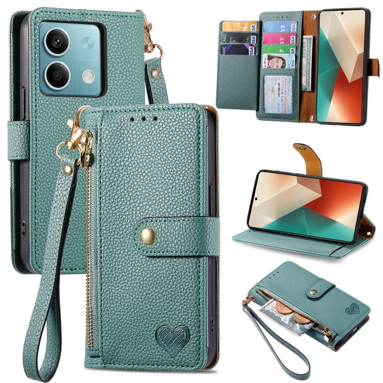 Love Zipper Lanyard Leather Phone Case, For Xiaomi 14 Ultra, For Xiaomi Redmi Note 13 5G, For Xiaomi Redmi Note 13 Pro 5G, For Xiaomi 13T, For Xiaomi 13 Lite, For Redmi 15C 5G / 4G Glodal 171mm