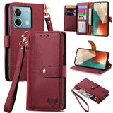 Love Zipper Lanyard Leather Phone Case, For Xiaomi 14 Ultra, For Xiaomi Redmi Note 13 5G, For Xiaomi Redmi Note 13 Pro 5G, For Xiaomi 13T, For Xiaomi 13 Lite, For Redmi 15C 5G / 4G Glodal 171mm