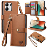 Love Zipper Lanyard Leather Phone Case, For Xiaomi 15, For Xiaomi Redmi Note 14 5G, For Xiaomi Redmi Note 14 Pro+ 5G, For Xiaomi Redmi Note 14 Pro 5G, For Xiaomi Redmi A3 4G, For Xiaomi Redmi Note 13 Pro 4G, For Xiaomi Redmi Note 13 4G                 ...