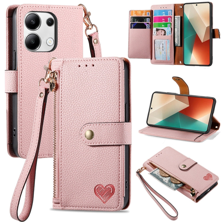 Love Zipper Lanyard Leather Phone Case, For Xiaomi 15, For Xiaomi Redmi Note 14 5G, For Xiaomi Redmi Note 14 Pro+ 5G, For Xiaomi Redmi Note 14 Pro 5G, For Xiaomi Redmi A3 4G, For Xiaomi Redmi Note 13 Pro 4G, For Xiaomi Redmi Note 13 4G                 ...
