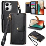 Love Zipper Lanyard Leather Phone Case, For Xiaomi 15, For Xiaomi Redmi Note 14 5G, For Xiaomi Redmi Note 14 Pro+ 5G, For Xiaomi Redmi Note 14 Pro 5G, For Xiaomi Redmi A3 4G, For Xiaomi Redmi Note 13 Pro 4G, For Xiaomi Redmi Note 13 4G                 ...
