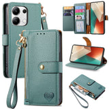 Love Zipper Lanyard Leather Phone Case, For Xiaomi 15, For Xiaomi Redmi Note 14 5G, For Xiaomi Redmi Note 14 Pro+ 5G, For Xiaomi Redmi Note 14 Pro 5G, For Xiaomi Redmi A3 4G, For Xiaomi Redmi Note 13 Pro 4G, For Xiaomi Redmi Note 13 4G                 ...