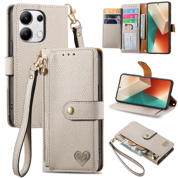 Love Zipper Lanyard Leather Phone Case, For Xiaomi 15, For Xiaomi Redmi Note 14 5G, For Xiaomi Redmi Note 14 Pro+ 5G, For Xiaomi Redmi Note 14 Pro 5G, For Xiaomi Redmi A3 4G, For Xiaomi Redmi Note 13 Pro 4G, For Xiaomi Redmi Note 13 4G                 ...