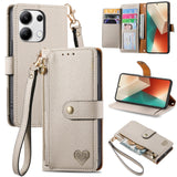 Love Zipper Lanyard Leather Phone Case, For Xiaomi 15, For Xiaomi Redmi Note 14 5G, For Xiaomi Redmi Note 14 Pro+ 5G, For Xiaomi Redmi Note 14 Pro 5G, For Xiaomi Redmi A3 4G, For Xiaomi Redmi Note 13 Pro 4G, For Xiaomi Redmi Note 13 4G                 ...