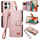 Love Zipper Lanyard Leather Phone Case, For Xiaomi 15, For Xiaomi Redmi Note 14 5G, For Xiaomi Redmi Note 14 Pro+ 5G, For Xiaomi Redmi Note 14 Pro 5G, For Xiaomi Redmi A3 4G, For Xiaomi Redmi Note 13 Pro 4G, For Xiaomi Redmi Note 13 4G                 ...