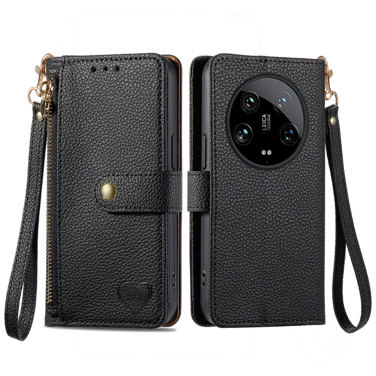 Love Zipper Lanyard Leather Phone Case, For Xiaomi 14 Ultra, For Xiaomi Redmi Note 13 5G, For Xiaomi Redmi Note 13 Pro 5G, For Xiaomi 13T, For Xiaomi 13 Lite, For Redmi 15C 5G / 4G Glodal 171mm