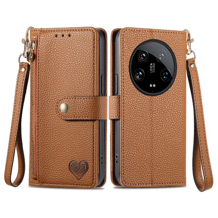 Love Zipper Lanyard Leather Phone Case, For Xiaomi 14 Ultra, For Xiaomi Redmi Note 13 5G, For Xiaomi Redmi Note 13 Pro 5G, For Xiaomi 13T, For Xiaomi 13 Lite, For Redmi 15C 5G / 4G Glodal 171mm