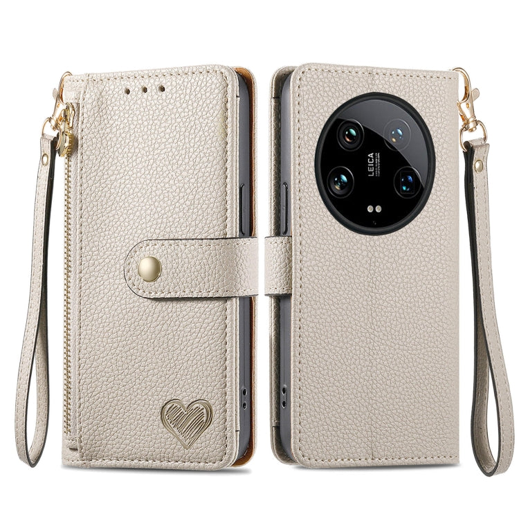 Love Zipper Lanyard Leather Phone Case, For Xiaomi 14 Ultra, For Xiaomi Redmi Note 13 5G, For Xiaomi Redmi Note 13 Pro 5G, For Xiaomi 13T, For Xiaomi 13 Lite, For Redmi 15C 5G / 4G Glodal 171mm