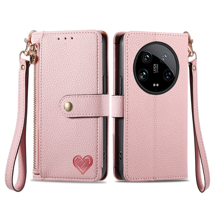 Love Zipper Lanyard Leather Phone Case, For Xiaomi 14 Ultra, For Xiaomi Redmi Note 13 5G, For Xiaomi Redmi Note 13 Pro 5G, For Xiaomi 13T, For Xiaomi 13 Lite, For Redmi 15C 5G / 4G Glodal 171mm