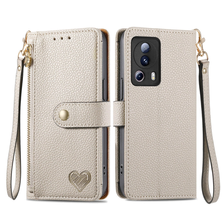 Love Zipper Lanyard Leather Phone Case, For Xiaomi 14 Ultra, For Xiaomi Redmi Note 13 5G, For Xiaomi Redmi Note 13 Pro 5G, For Xiaomi 13T, For Xiaomi 13 Lite, For Redmi 15C 5G / 4G Glodal 171mm
