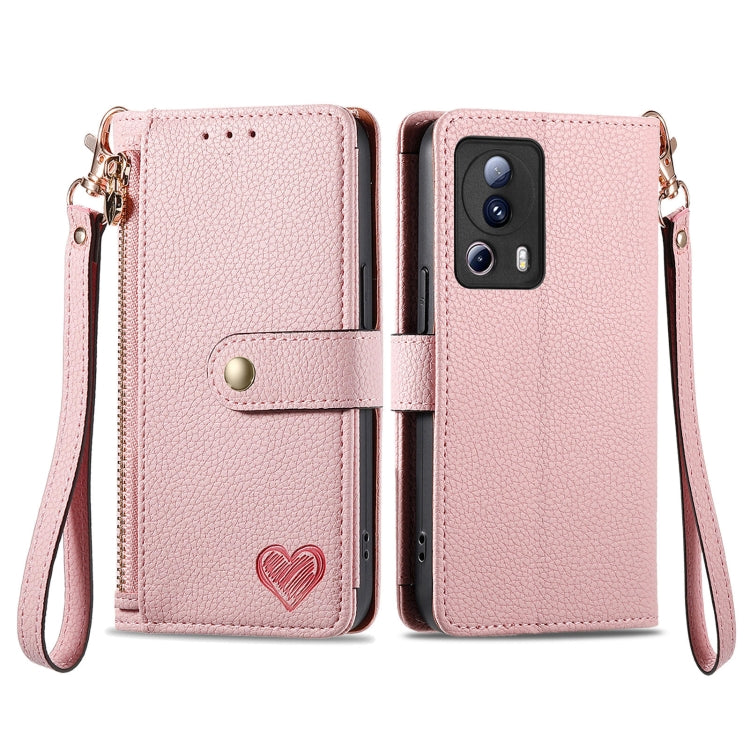 Love Zipper Lanyard Leather Phone Case, For Xiaomi 14 Ultra, For Xiaomi Redmi Note 13 5G, For Xiaomi Redmi Note 13 Pro 5G, For Xiaomi 13T, For Xiaomi 13 Lite, For Redmi 15C 5G / 4G Glodal 171mm