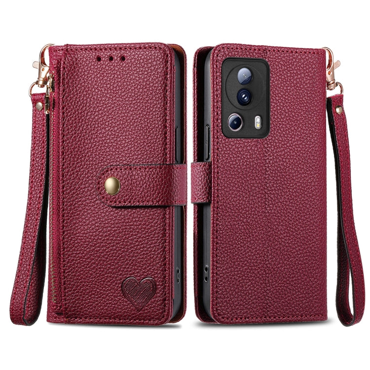 Love Zipper Lanyard Leather Phone Case, For Xiaomi 14 Ultra, For Xiaomi Redmi Note 13 5G, For Xiaomi Redmi Note 13 Pro 5G, For Xiaomi 13T, For Xiaomi 13 Lite, For Redmi 15C 5G / 4G Glodal 171mm