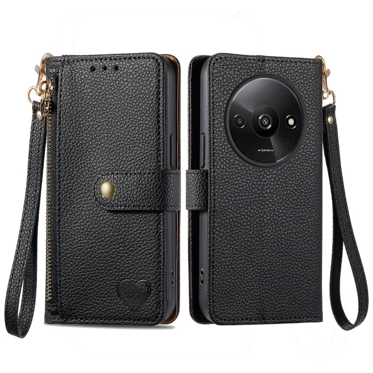 Love Zipper Lanyard Leather Phone Case, For Xiaomi 15, For Xiaomi Redmi Note 14 5G, For Xiaomi Redmi Note 14 Pro+ 5G, For Xiaomi Redmi Note 14 Pro 5G, For Xiaomi Redmi A3 4G, For Xiaomi Redmi Note 13 Pro 4G, For Xiaomi Redmi Note 13 4G                 ...