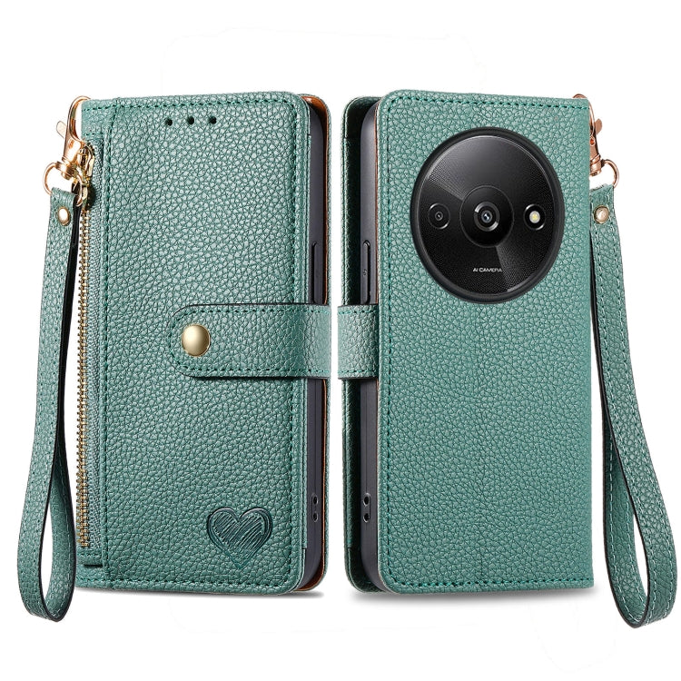 Love Zipper Lanyard Leather Phone Case, For Xiaomi 15, For Xiaomi Redmi Note 14 5G, For Xiaomi Redmi Note 14 Pro+ 5G, For Xiaomi Redmi Note 14 Pro 5G, For Xiaomi Redmi A3 4G, For Xiaomi Redmi Note 13 Pro 4G, For Xiaomi Redmi Note 13 4G                 ...