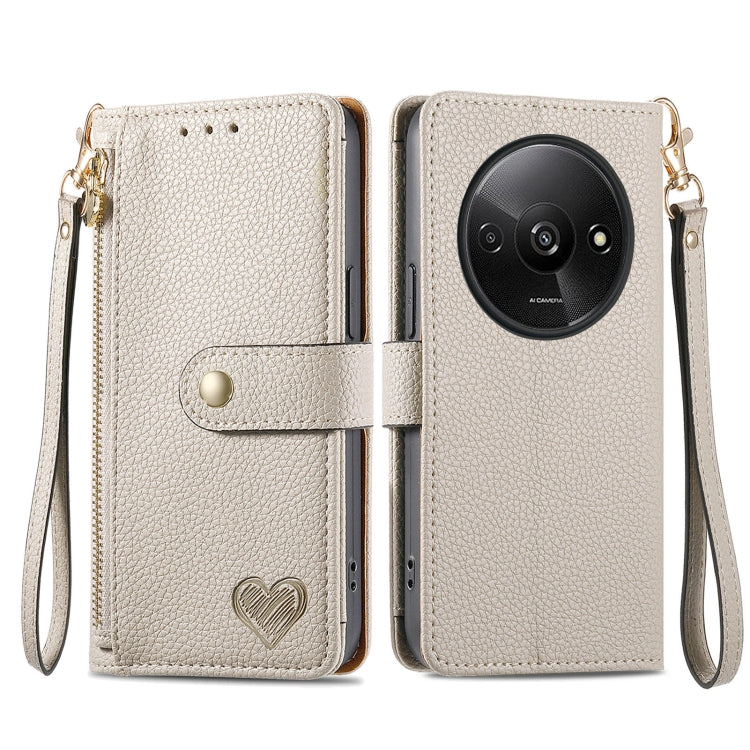 Love Zipper Lanyard Leather Phone Case, For Xiaomi 15, For Xiaomi Redmi Note 14 5G, For Xiaomi Redmi Note 14 Pro+ 5G, For Xiaomi Redmi Note 14 Pro 5G, For Xiaomi Redmi A3 4G, For Xiaomi Redmi Note 13 Pro 4G, For Xiaomi Redmi Note 13 4G                 ...